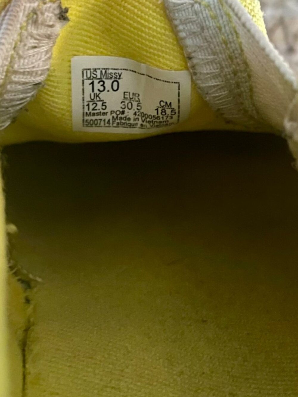Vans Classic Slip on Kids 13 Yellow Checkerboard Canvas Sneakers - Picture 7 of 8